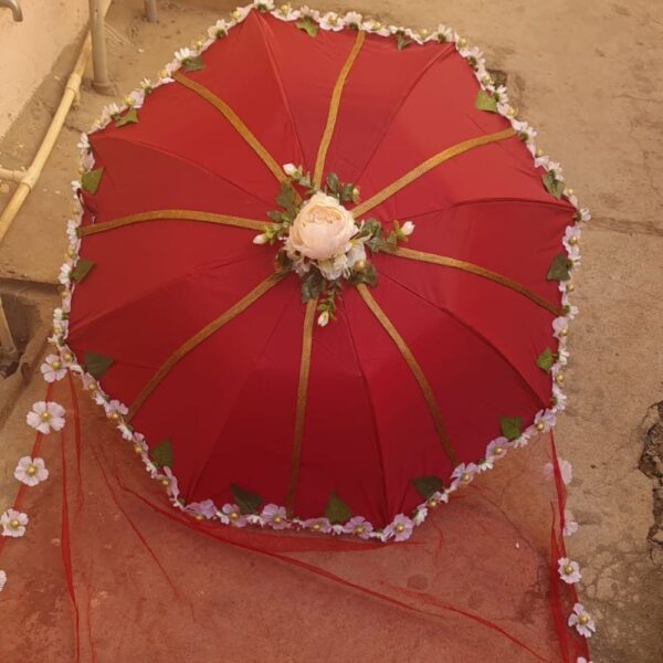 For Bride Wedding Umbrella - Floral Red