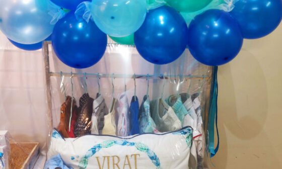 Naming-Ceremony-Balloon-decor-display-in-Krishna-theme