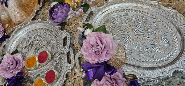 Silver decorated trays