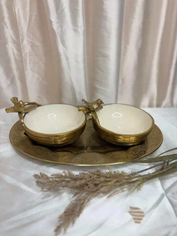 Elegant Brass Bowl Set with Decorative Tray-Premium Gift Hamper