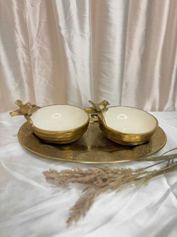 Elegant Brass Bowl Set with Decorative Tray-Premium Gift Hamper