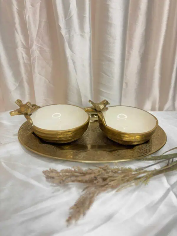 Elegant Brass Bowl Set with Decorative Tray-Premium Gift Hamper