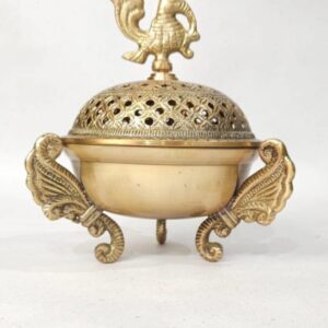 Handcrafted Brass Dhoop Stand-Traditional Festival Decor - Pooja Essentials