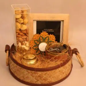Brown Festive Gift Tray for Diwali & More | WrapArts