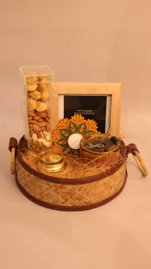 Brown Festive Gift Tray for Diwali & More | WrapArts