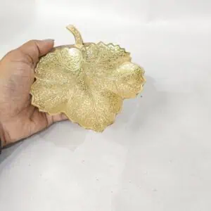 Elegant Brass Leaf Decorative Tray for Ugadi | WrapArts