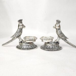 Parrot themed Twin Brass Diya for Ugadi Festive Decor | WrapArts