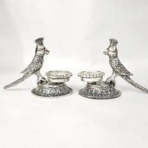 Parrot themed Twin Brass Diya for Ugadi Festive Decor | WrapArts