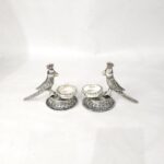Parrot themed Twin Brass Diya for Festive Decor