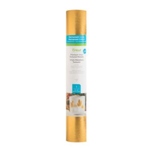 Cricut Textured Metallic Gold Vinyl-12" x 48" | Premium Adhesive Vinyl