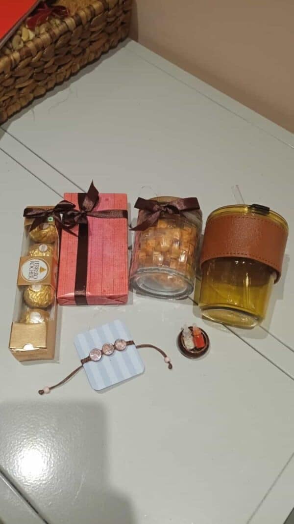 Rakhi Brown Basket - Unique Raksha Bandhan Gift Hamper - Rakhi Basket Gift