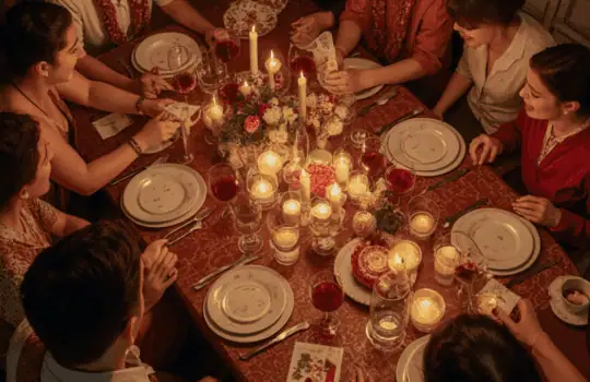 friends_around_a_table_exchanging_cards_and_gift_hampers_and_having_fun_in_a_warm_dining_area_setti_e7ninmvgydyazju3se2n_3