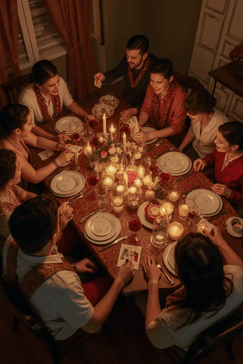 friends_around_a_table_exchanging_cards_and_gift_hampers_and_having_fun_in_a_warm_dining_area_setti_e7ninmvgydyazju3se2n_3