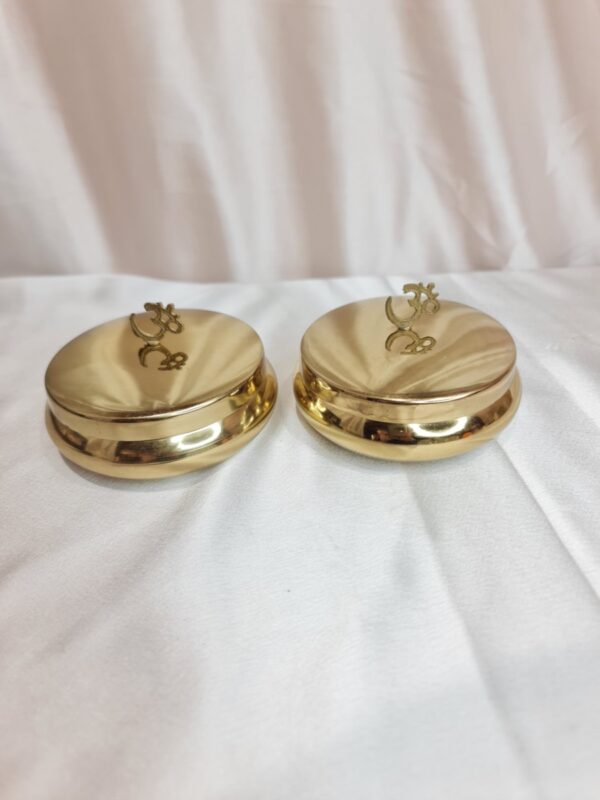 Premium Brass Metal OM Jar - Set of 2
