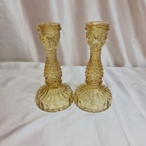 Elegant Glass Candle Holders - set of 2