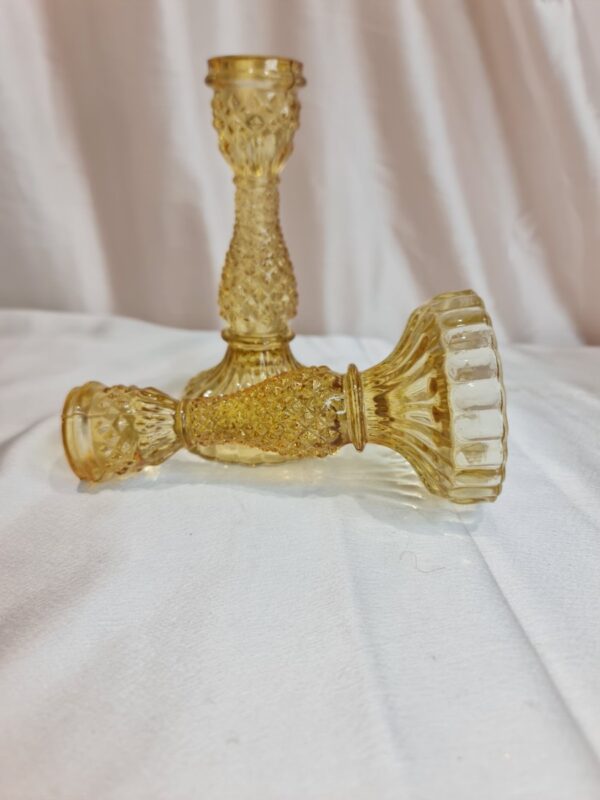 Elegant Glass Candle Holders - set of 2
