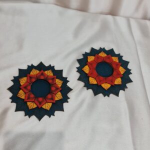 Rangoli Lotus Diyas for Home decor - Set of 2